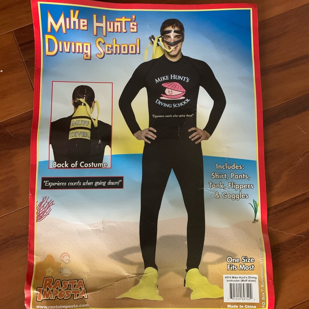 NAUGHTY HALLOWEEN COSTUME Mike Hunt’s Diving School Muff Diving OS fits most!